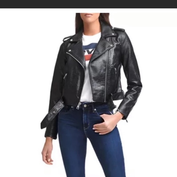 Womens Levis Faux Vegan Leather Jacket 